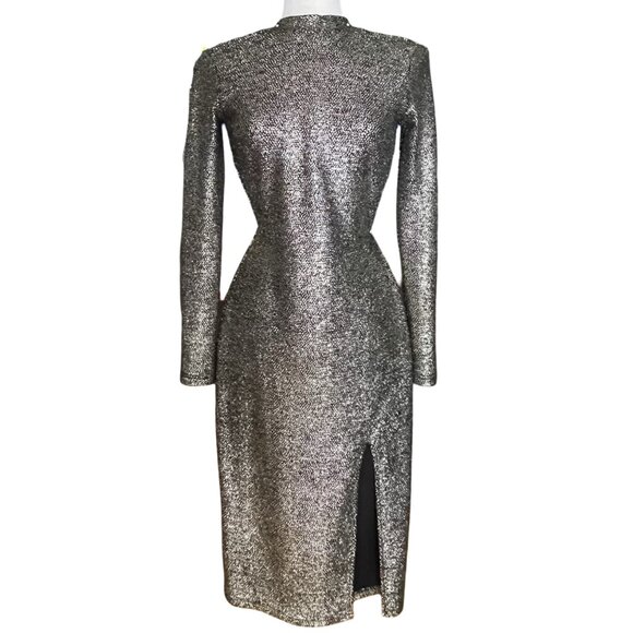 Topshop Glam Metallic Bodycon Dress – Holiday  NYE Party US 2 - Picture 1 of 10